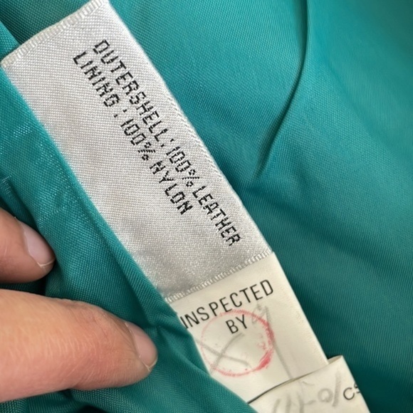 NWT Vintage 100% Leather Global Identity Teal Blue Skirt - Picture 9 of 10